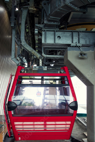 Cable cars entering the terminal