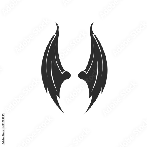 wings dragon or devil wings element icon template vector illustration