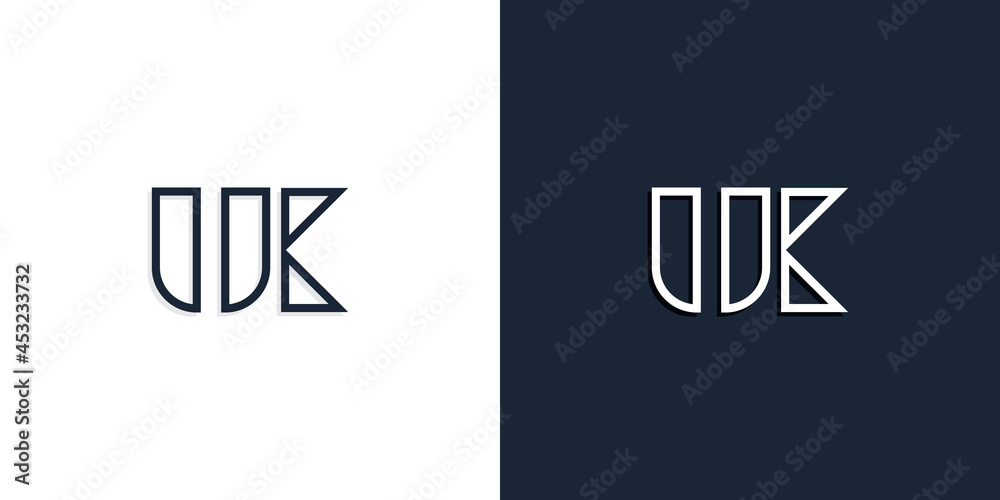 Abstract line art initial letters UK logo.
