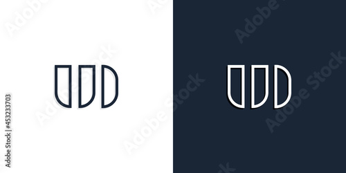 Abstract line art initial letters UD logo. photo