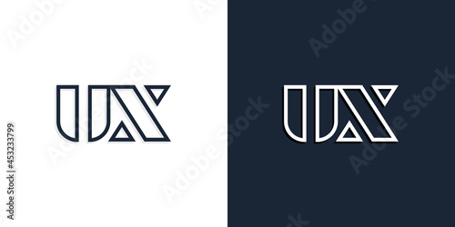Abstract line art initial letters UX logo.