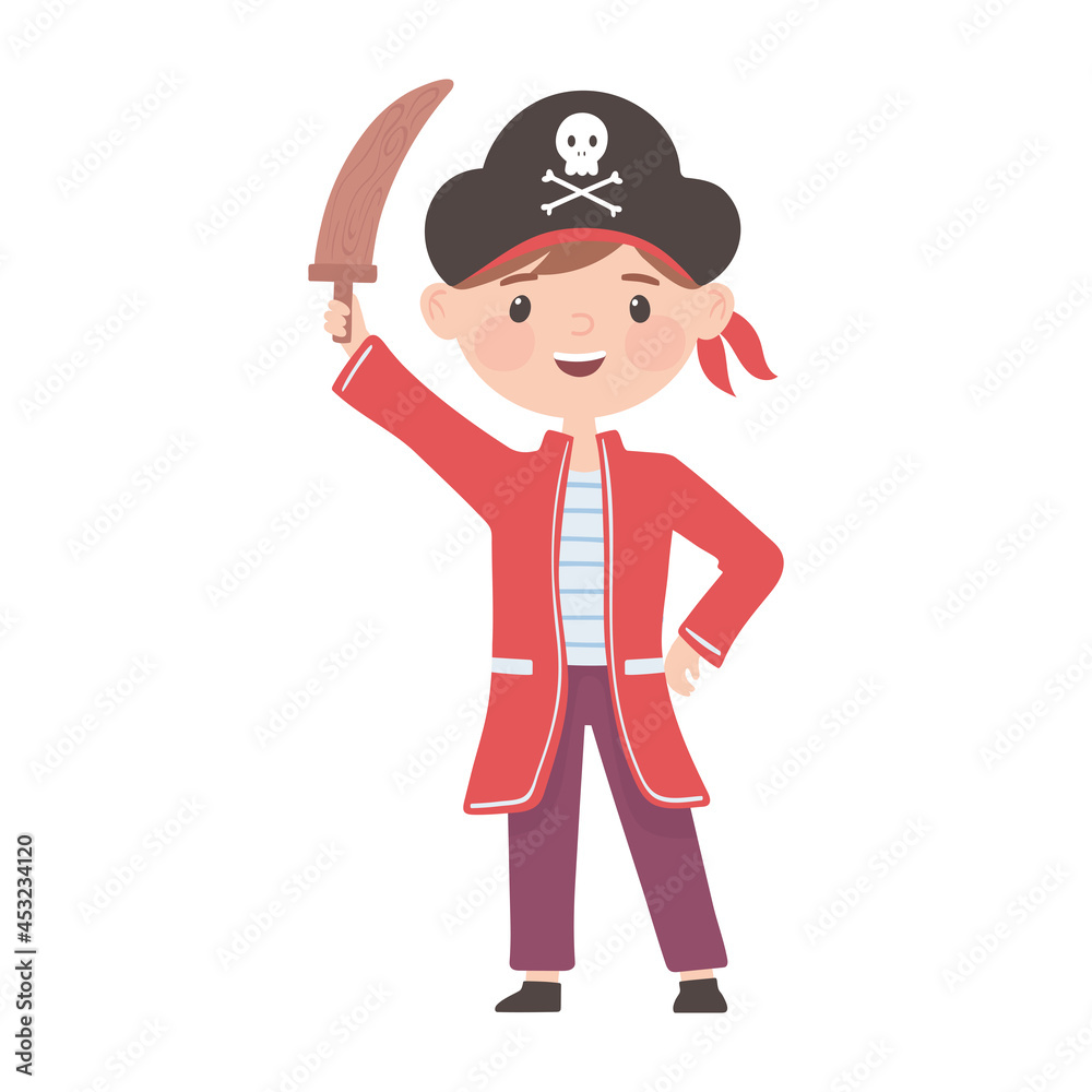 boy with pirate costume boy with pirate costume