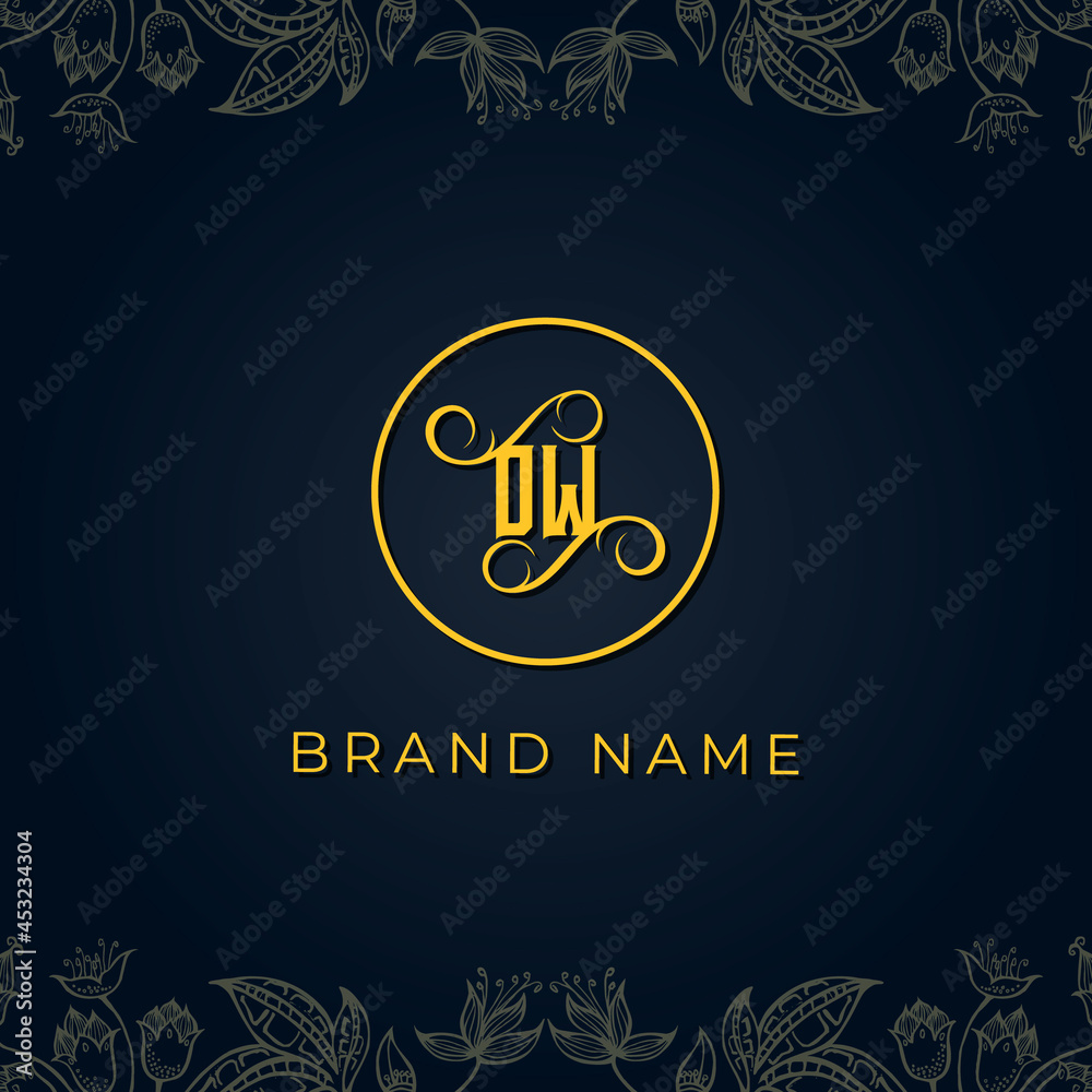 Royal luxury letter OW logo.