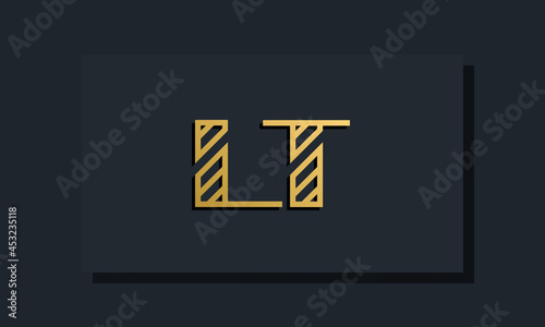 Elegant line art initial letter LT logo.
