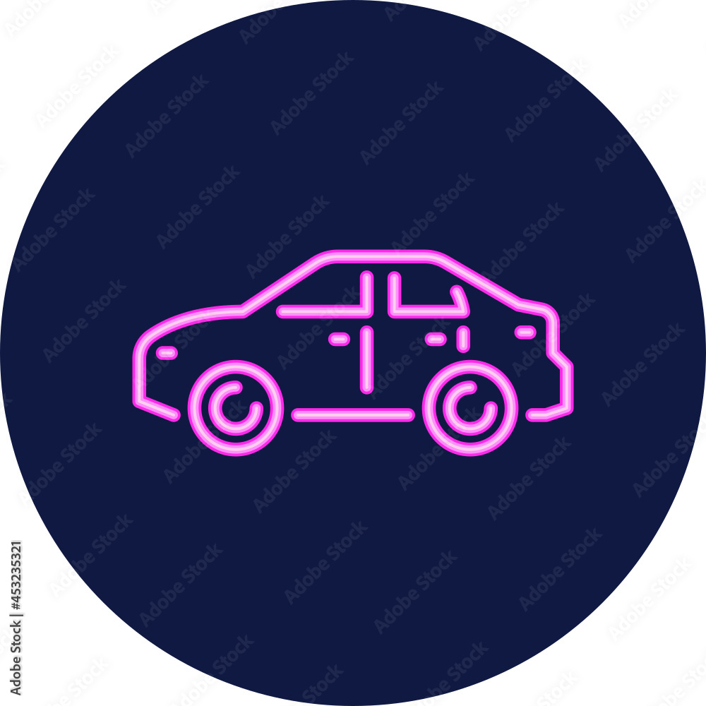 sedan car neon icon