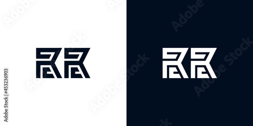 Minimal creative initial letters RR logo