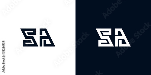 Minimal creative initial letters SA logo.
