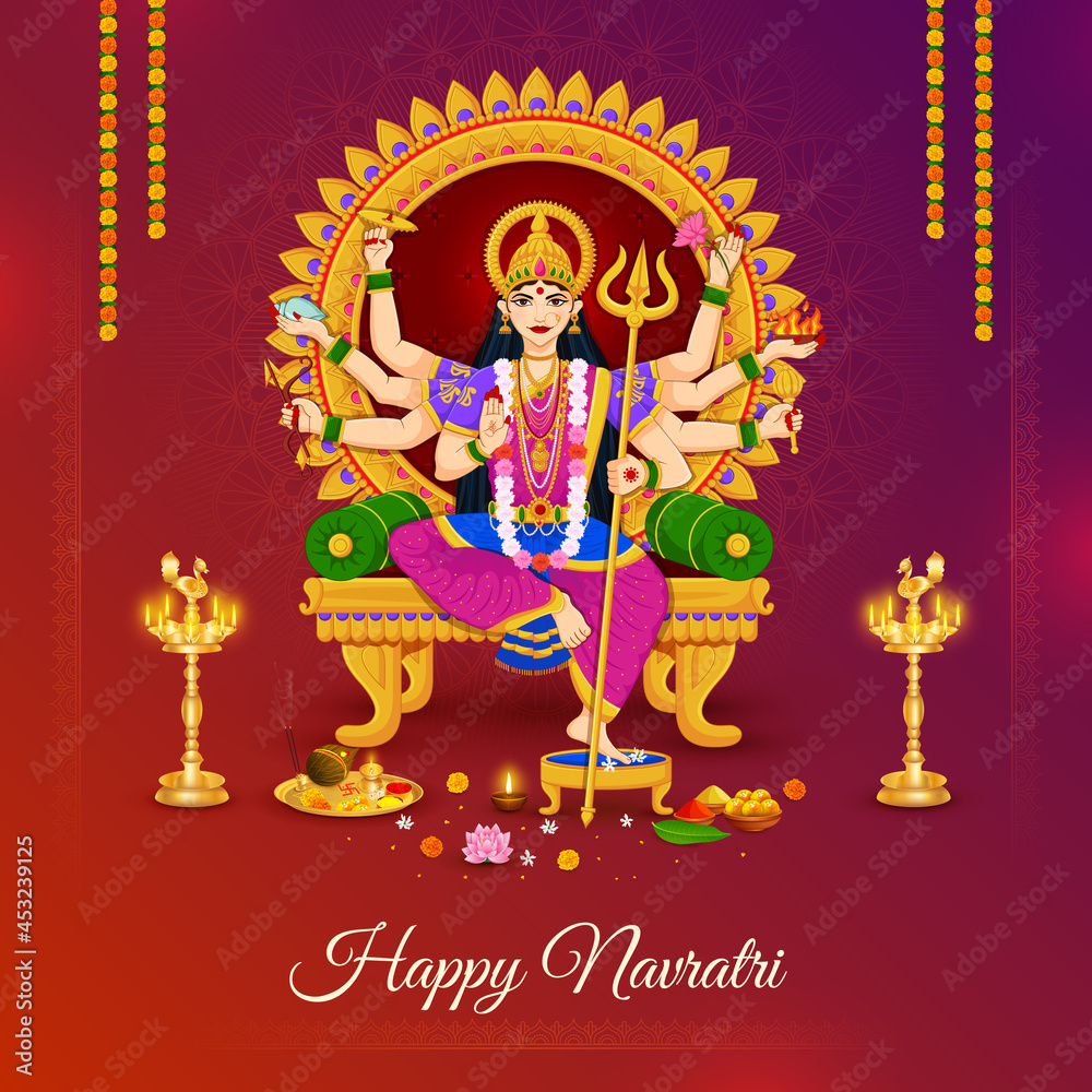 Queen Goddess Durga, Happy Navratri, Dussehra and Durga puja Festival Queen Goddess Durga, Happy Navratri, Dussehra and Durga puja Festival