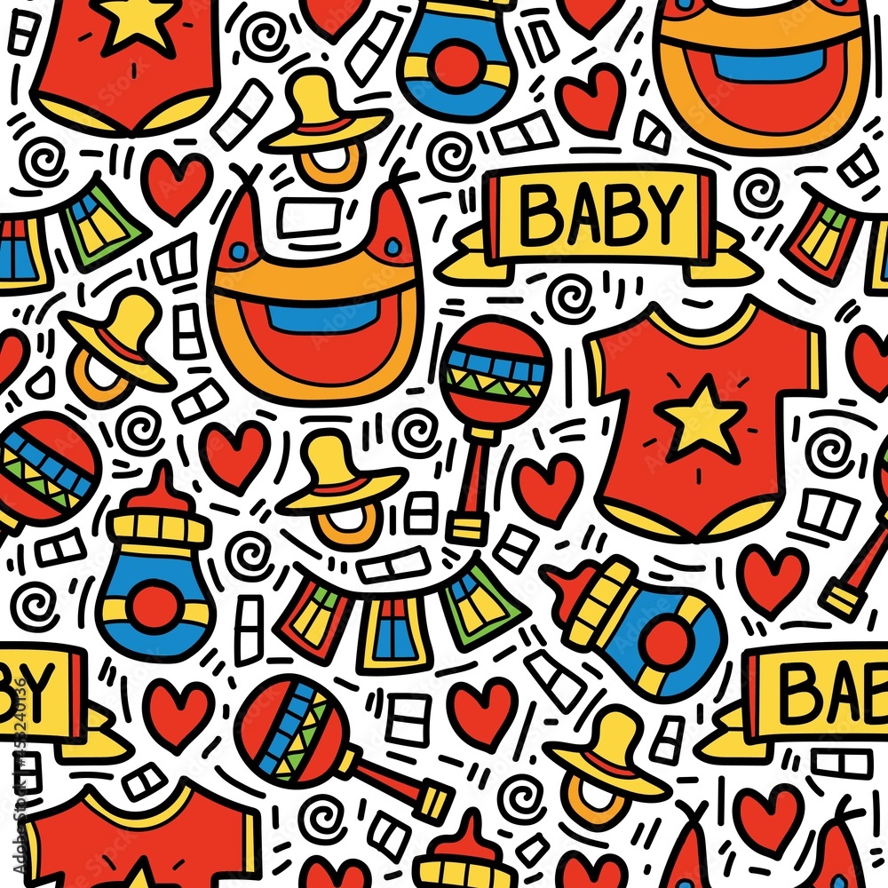 baby pattern designs illustration for clothing, wallpapers, backgrounds, posters, books, banners and more