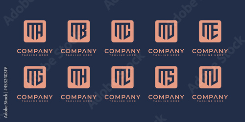Mega logo monogram, initial, alphabet, and letter logo collection m and etc logo design templates.