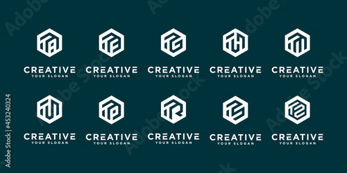 Mega logo collection u and etc monogram logo design template.