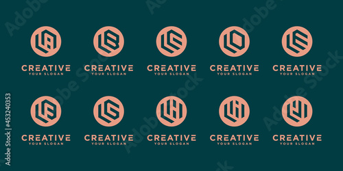 Mega logo monogram, initial, alphabet, and letter logo collection l and b logo design templates.