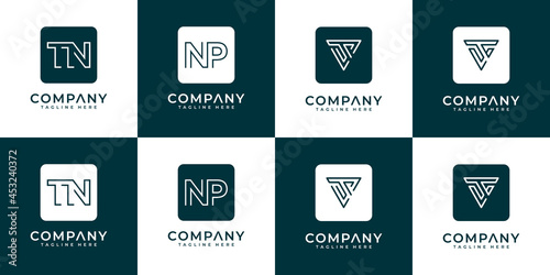 Mega logo monogram, initial, alphabet, and letter logo collection a - z