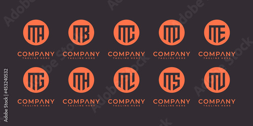 Set of letter m and etc logo collection with creative concept