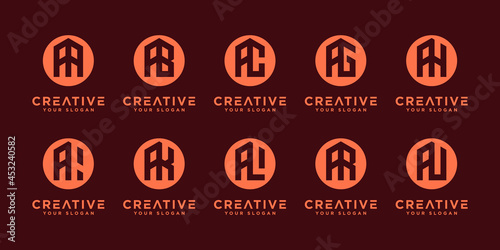 Creative initial a and etc, monogram collection logo design