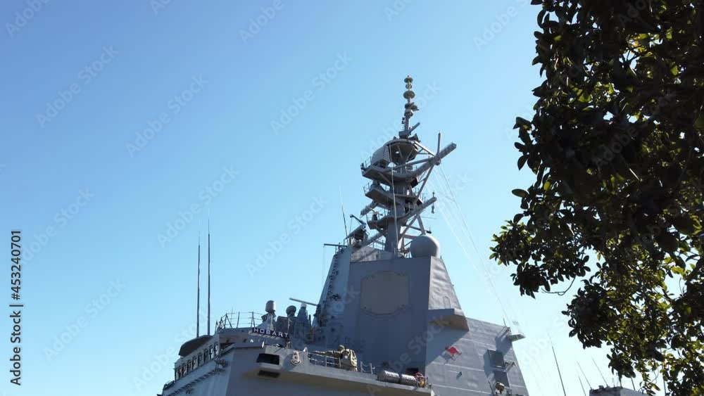 POV Of A Person Looking At HMAS Navy Ship Docked In Potts Point in Sydney, New South Wales, Australia. POV Of A Person Looking At HMAS Navy Ship Docked In Potts Point in Sydney, New South Wales, Australia.