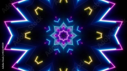 Concert Neon VJ Light Multi Shapes Art Background © shufilm