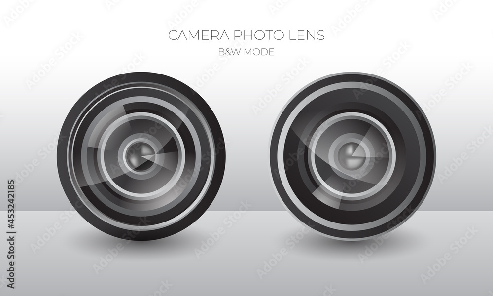 Camera Lens in black and white tones Camera Lens in black and white tones
