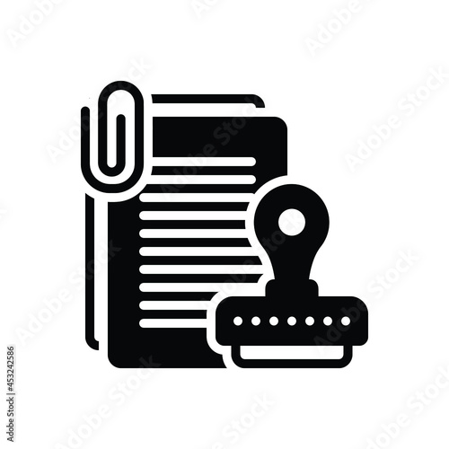 Black solid icon for regulatory