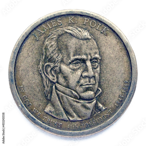 portrait of James Knox Polk (James K. Polk), 11th president of USA