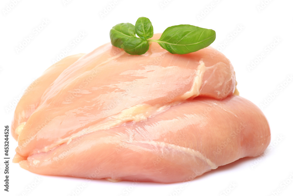 Chicken meat on a white background Chicken meat on a white background