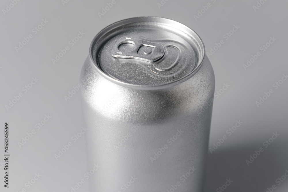 Can of soda on grey background, concept Can of soda on grey background, concept