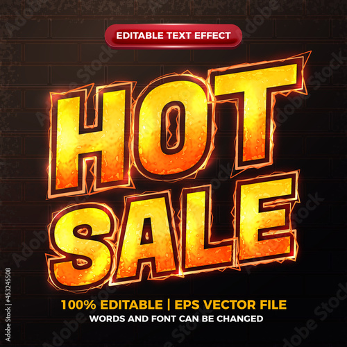 hot sale bolt fire editable text effect template