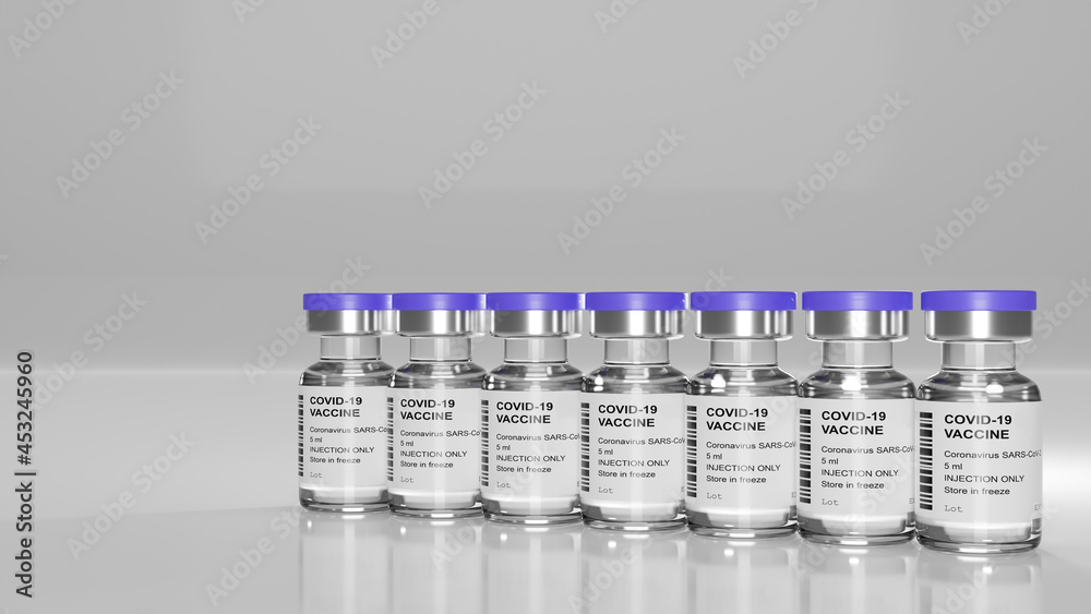 Healthcare and Medical concept, vaccine bottles, 3d rendering Healthcare and Medical concept, vaccine bottles, 3d rendering