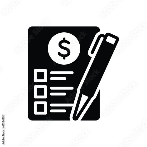 Black solid icon for money marking