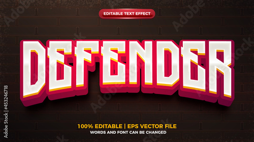 defender game 3D cartoon game editable text effect