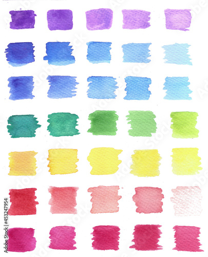 Watercolor swatches palette hand drawn