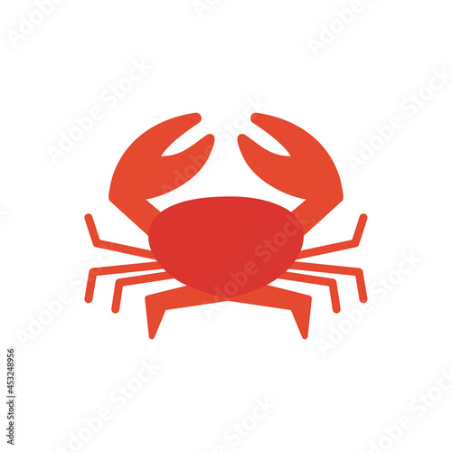 Crab icon. Isolated flat color icon. Vector illustration. Meat products fish and sea food. Marine life