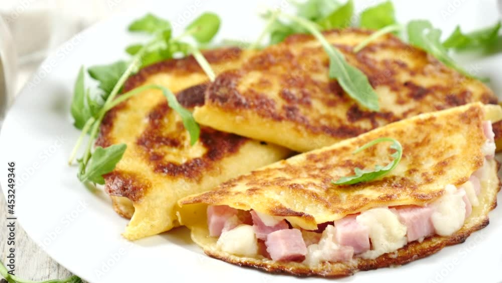 crepe with cheese and ham crepe with cheese and ham