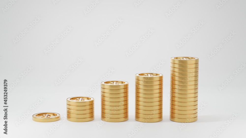 Coins gold .Concept of saving or money, investment in bank. Coins gold .Concept of saving or money, investment in bank.