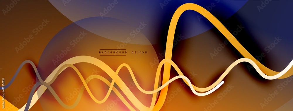 Abstract gradient background with wave line with shadow effect. Geometric composition. 3D shadow effects and fluid gradients Abstract gradient background with wave line with shadow effect. Geometric composition. 3D shadow effects and fluid gradients