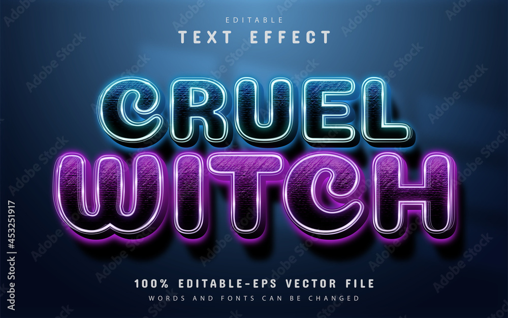 Cruel witch editable text effect