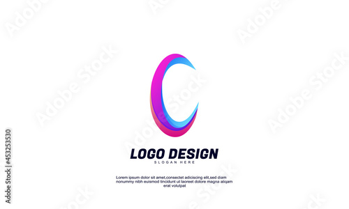stock vector abstract creative initial c for logo company or building and business gradient color design template