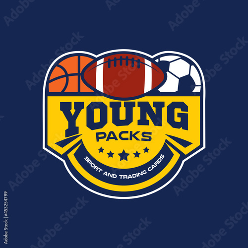 Athlete sports card emblem logo design