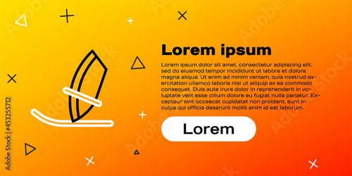 Line Windsurfing icon isolated on yellow background. Colorful outline concept. Vector