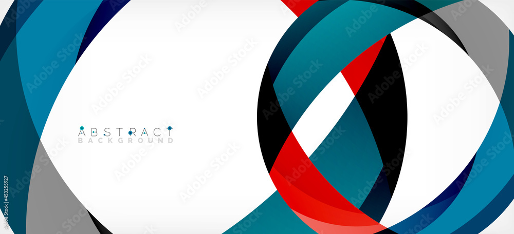 Geometric abstract background. Circle created with overlapping color shapes. Vector Illustration For Wallpaper, Banner, Background, Landing Page Geometric abstract background. Circle created with overlapping color shapes. Vector Illustration For Wallpaper, Banner, Background, Landing Page