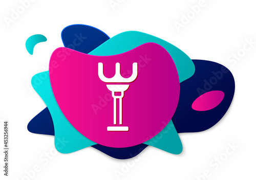 Color Rake toy icon isolated on white background. Children toy for beach games. Abstract banner with liquid shapes. Vector