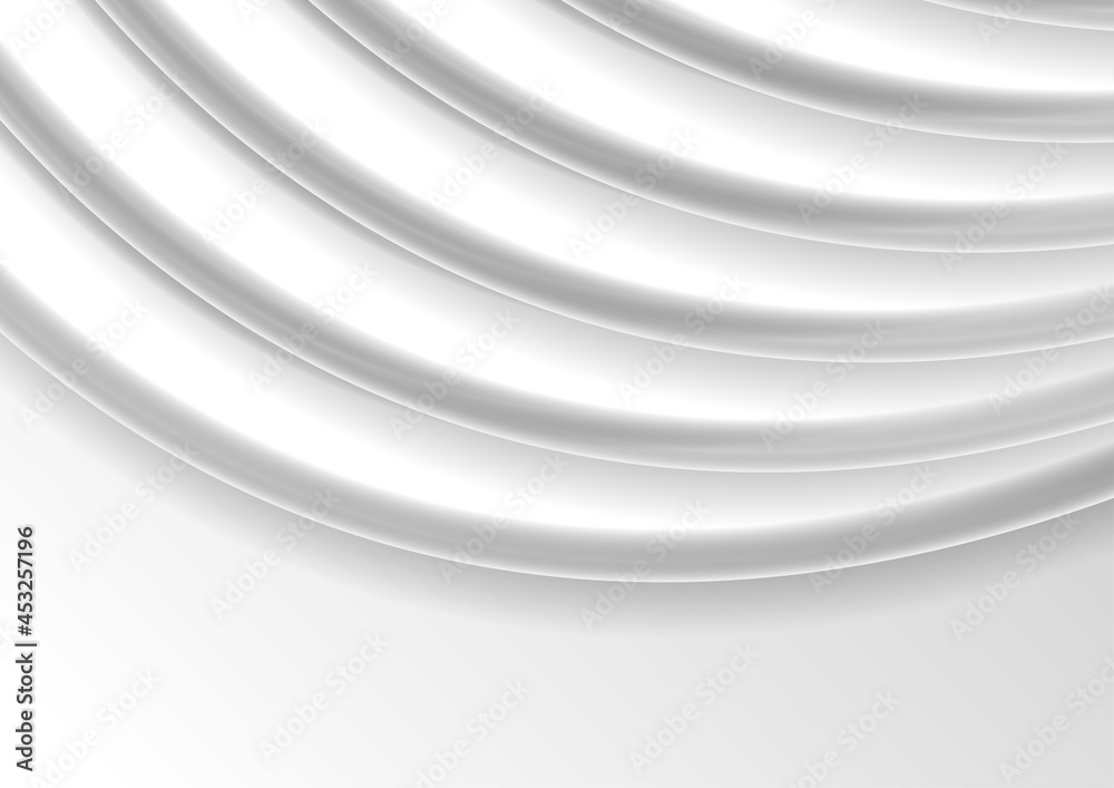 Grey and white glossy smooth waves abstract blurred background. Vector illustration Grey and white glossy smooth waves abstract blurred background. Vector illustration