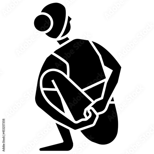 yoga pose glyph icon