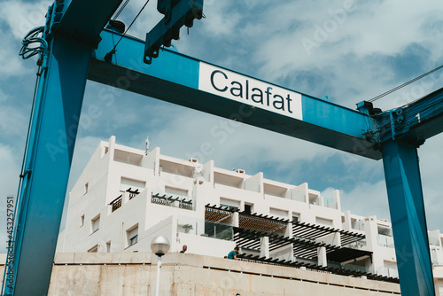 Port Calafat machinery with a housing building in the back photo