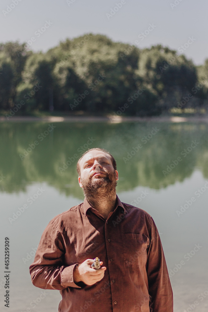 Fototapeta premium A man in a brown shirt