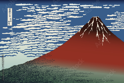 日本の浮世絵　葛飾北斎　富嶽三十六景　凱風快晴