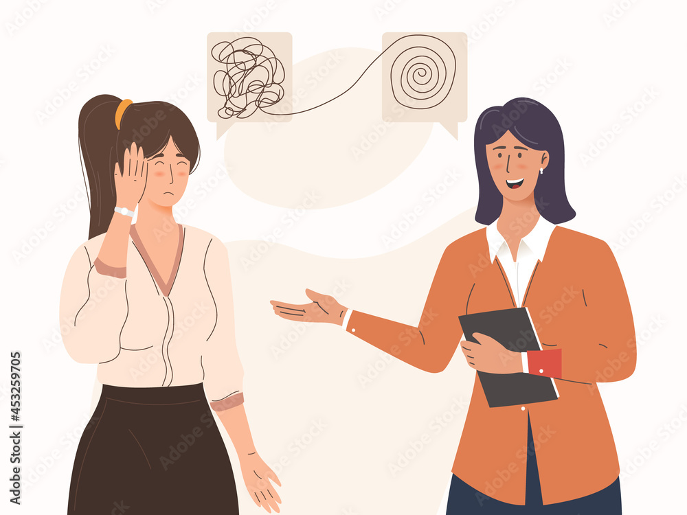 character of girl with depression and a mental disorders consultation with psychotherapist character of girl with depression and a mental disorders consultation with psychotherapist