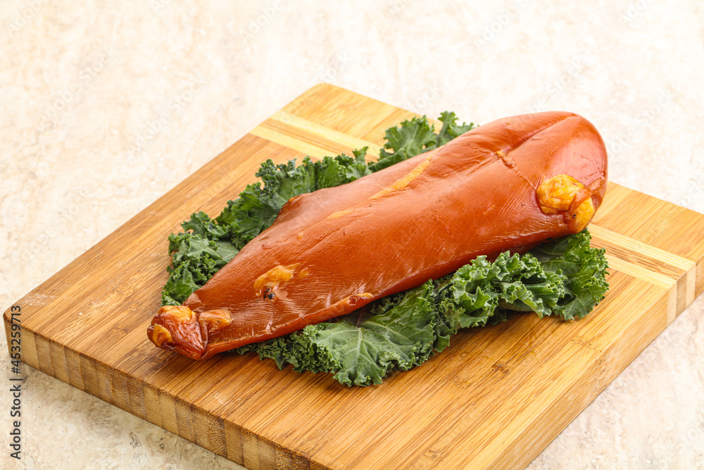 Smoked chicken breast for snack Smoked chicken breast for snack