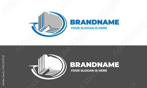 Reinforced concrete products and building materials logo vector