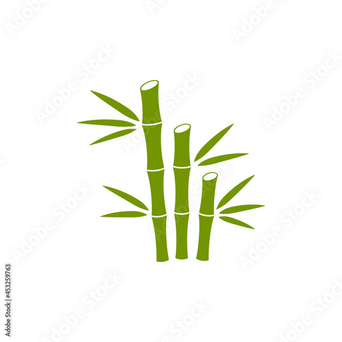 Green bamboo icon design template illustration